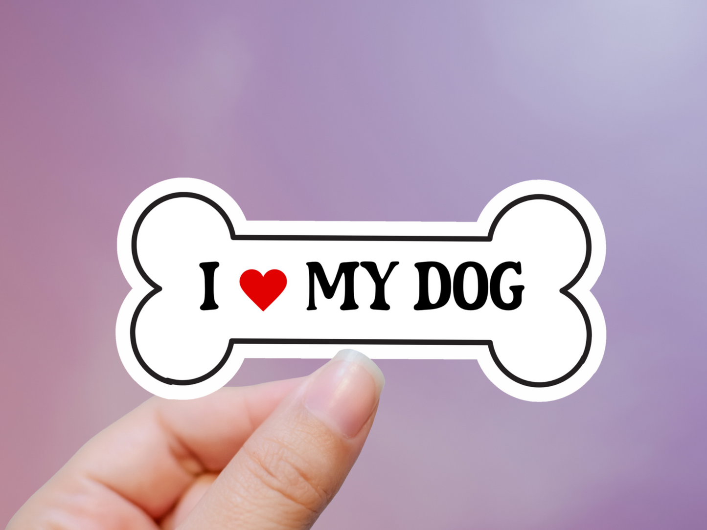I Love My Dog Sticker