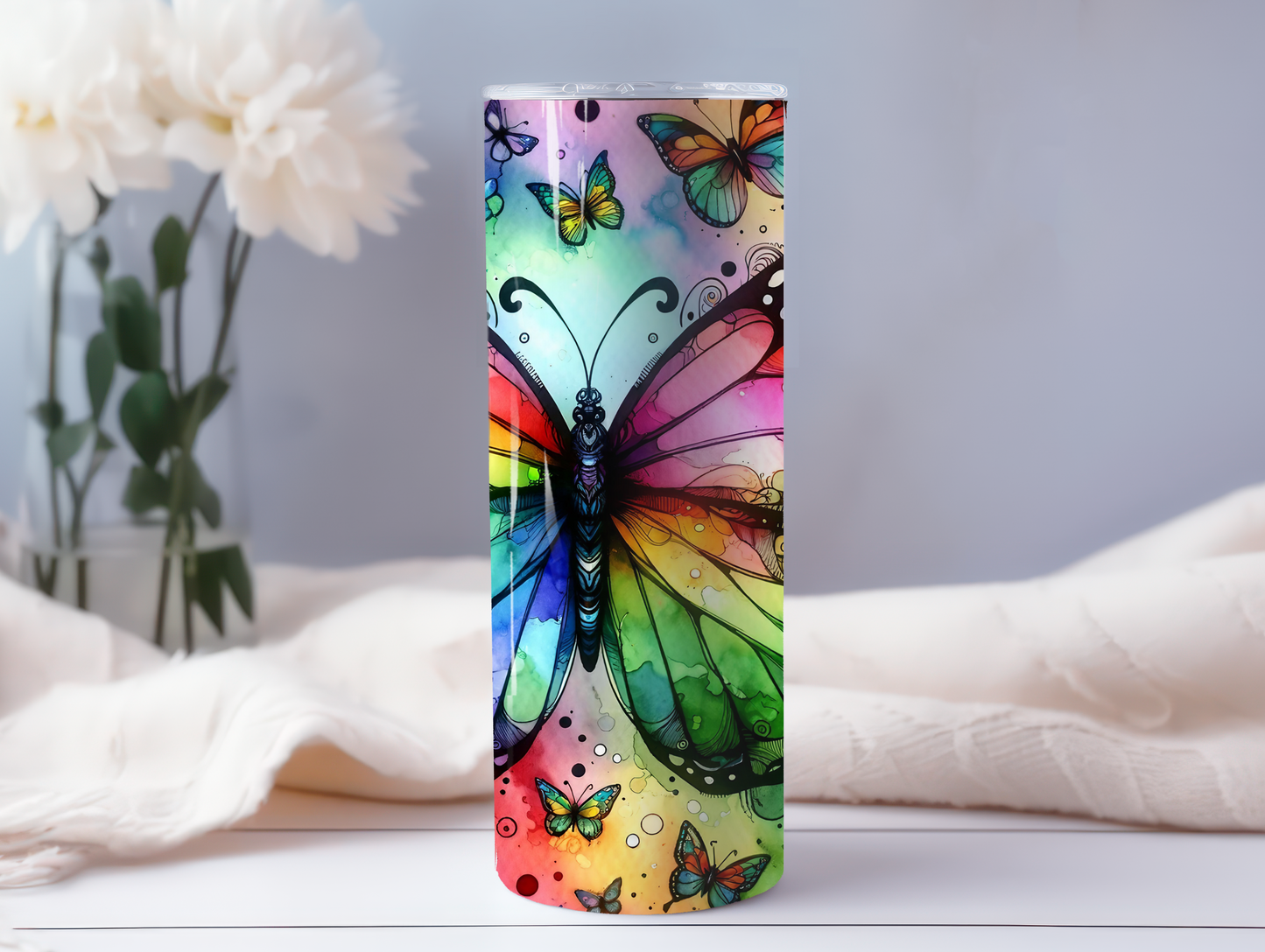 Watercolor Butterfly 20oz Tumbler