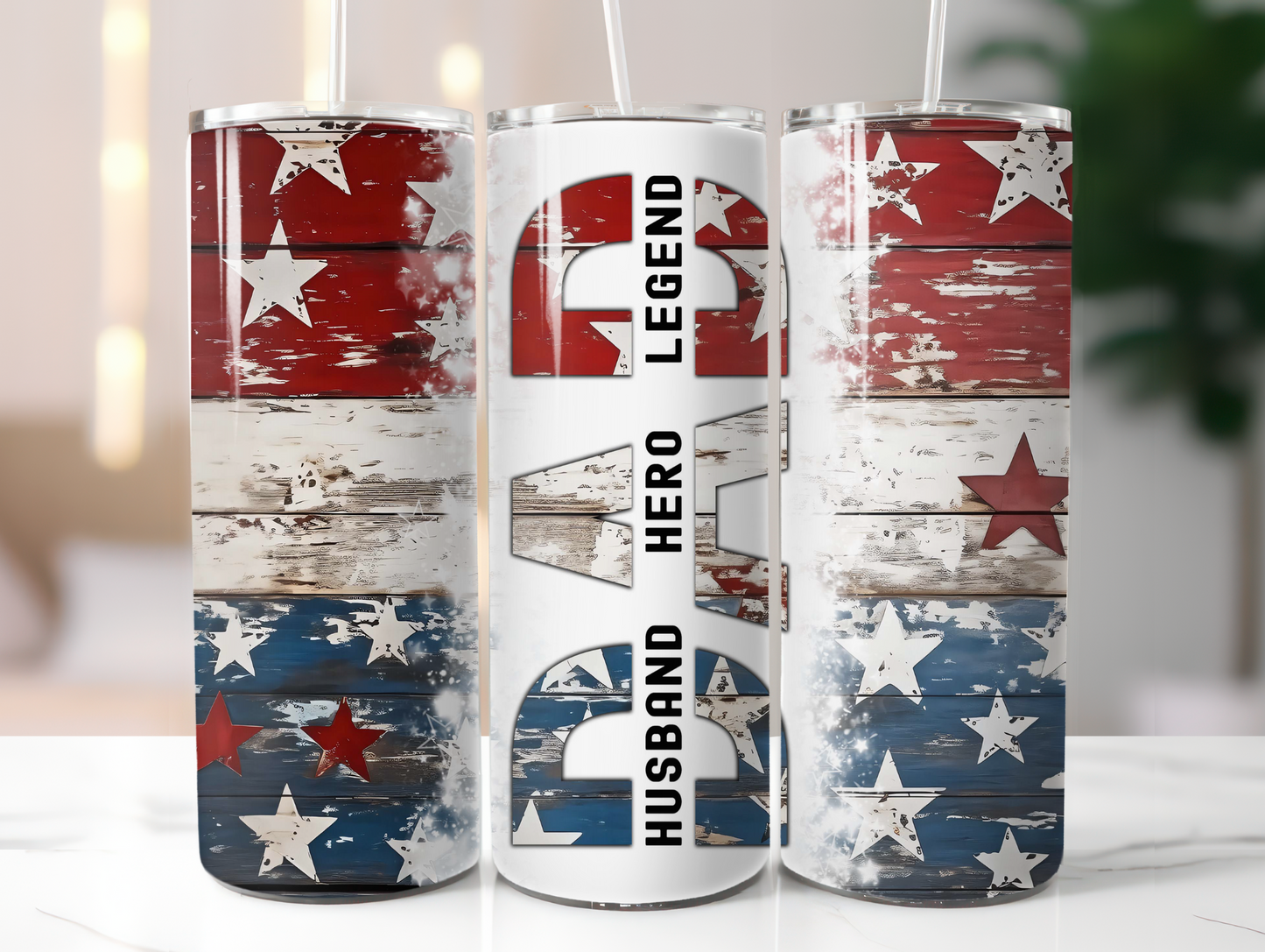 DAD American Flag 20oz Tumbler