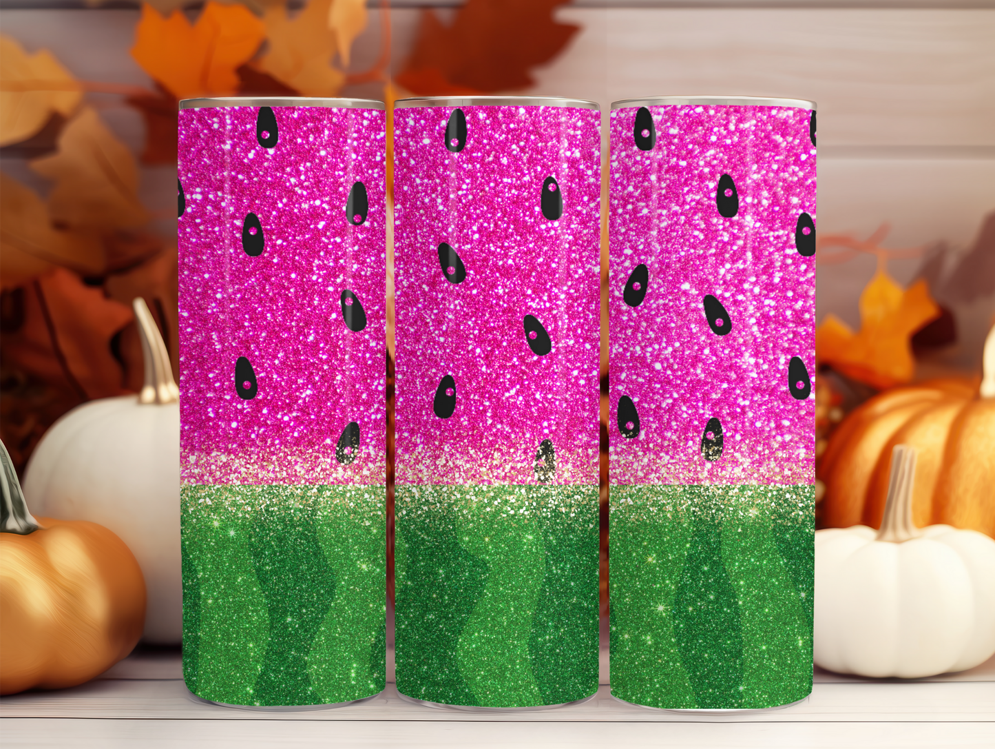 Watermelon W/Faux Glitter 20oz Tumbler