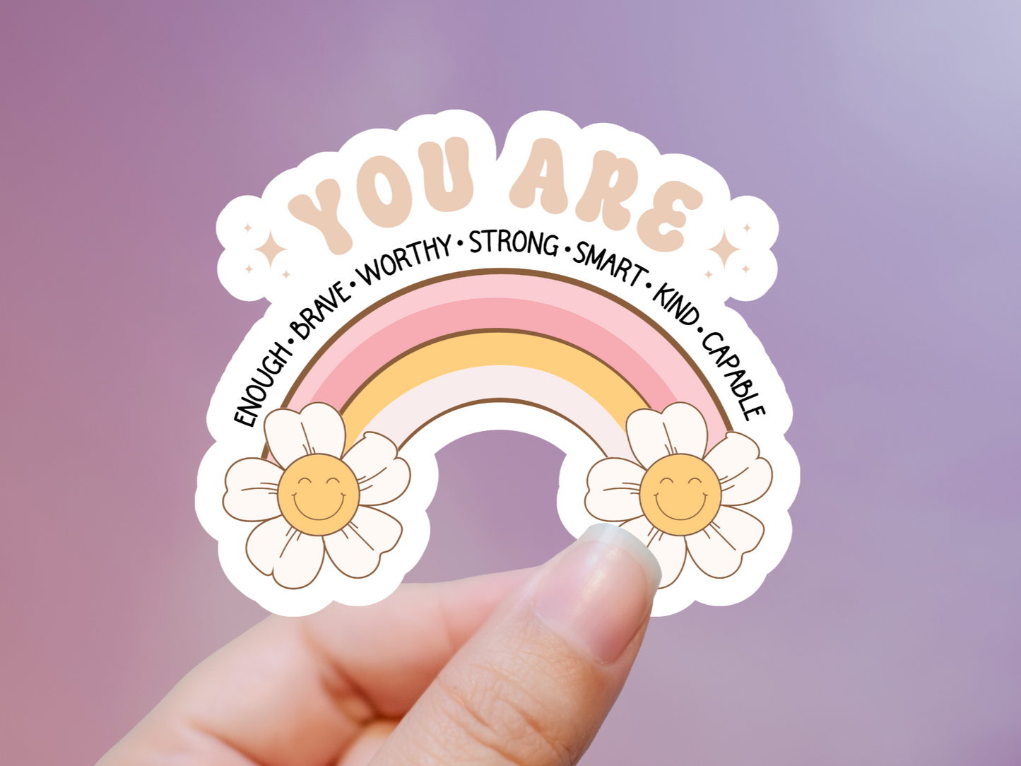 Boho Rainbow You Are.. Flower Sticker
