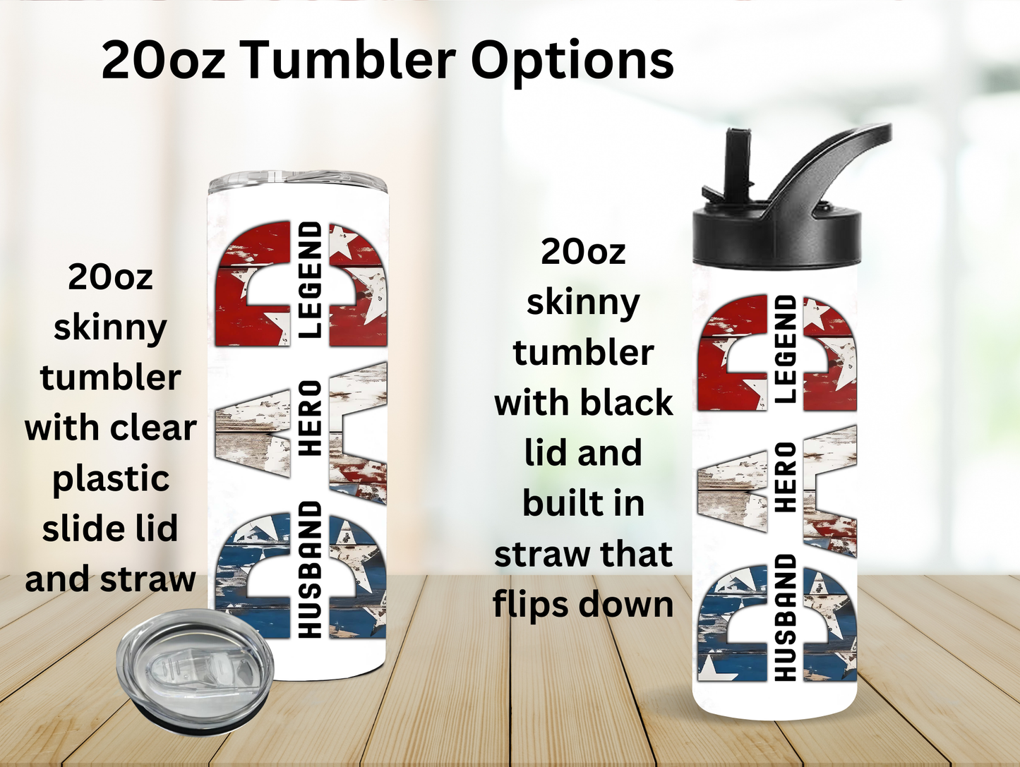 DAD American Flag 20oz Tumbler
