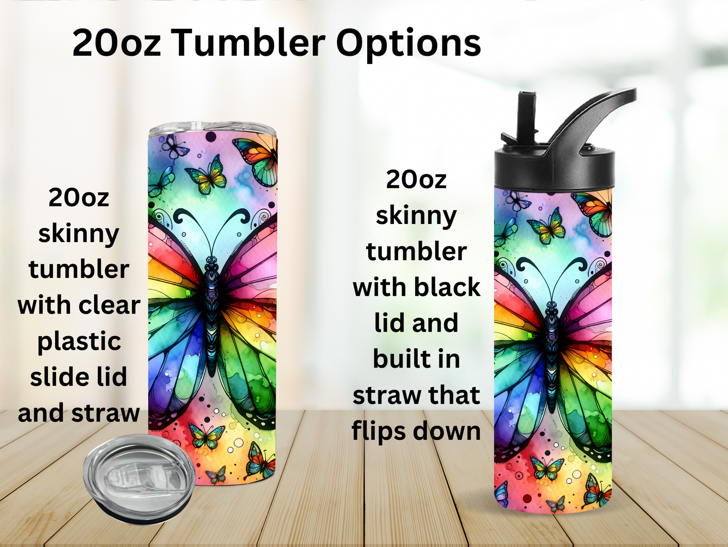 Watercolor Butterfly 20oz Tumbler