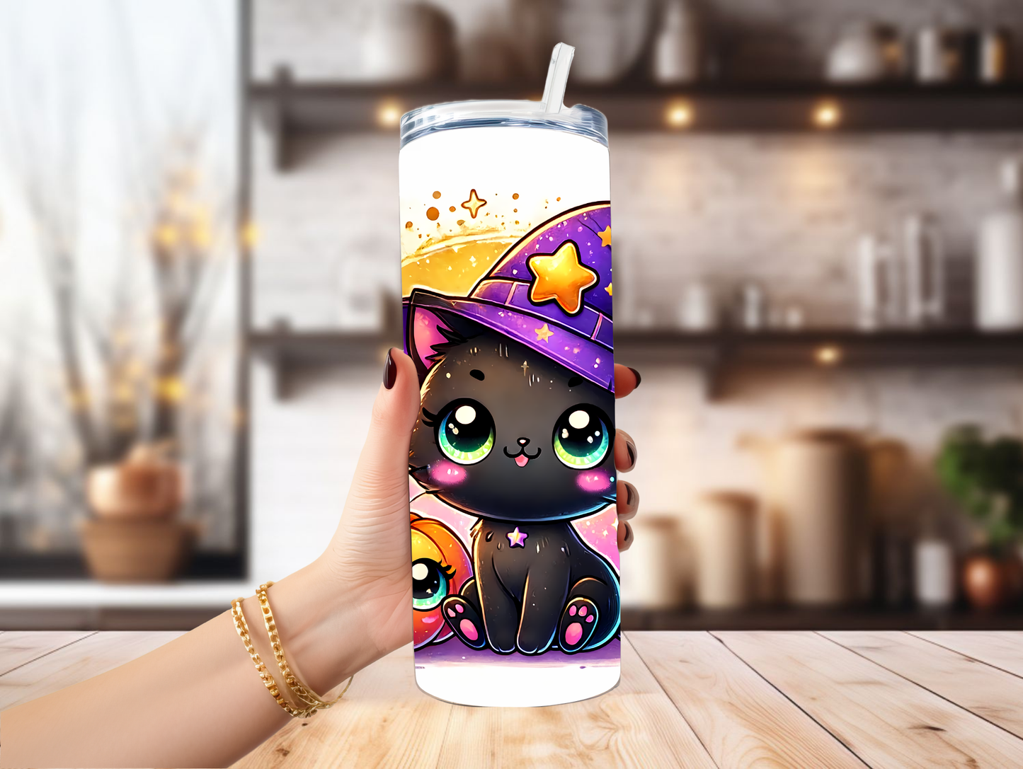 Cute Cat & Pumpkin 20oz Tumbler