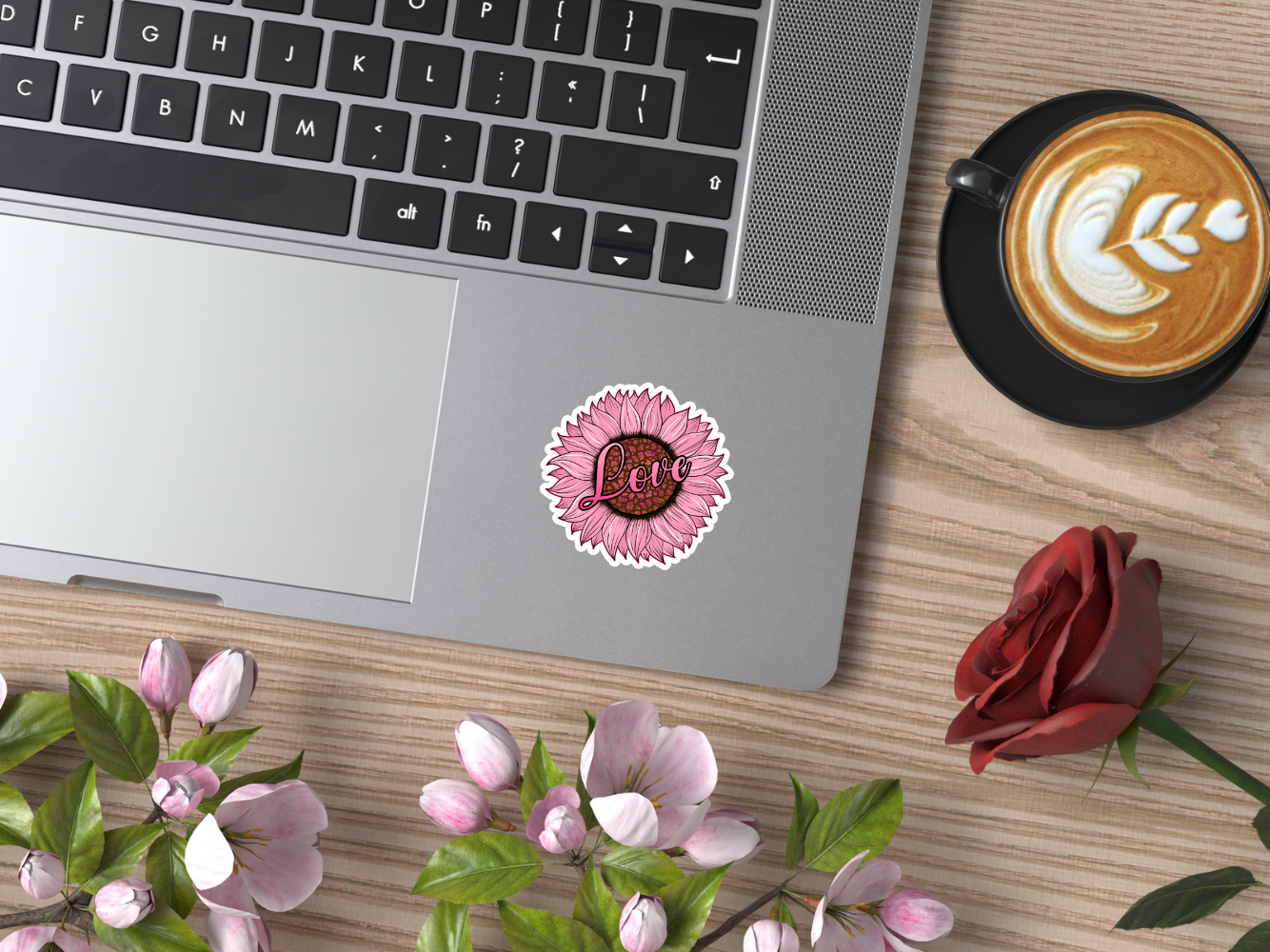 Pink Love Sunflower - Sticker