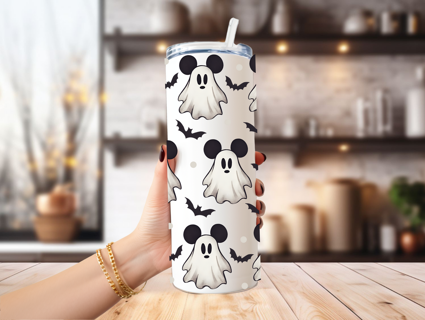 Cute Ghost & Bats Halloween 20oz Tumbler