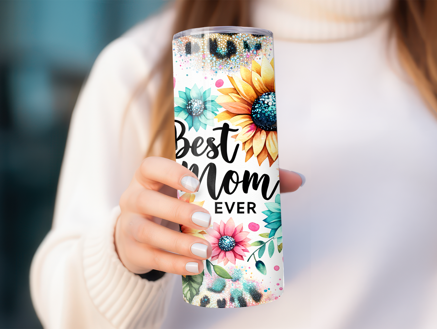 Best Mom Ever W/Yellow Sunflower Tumbler