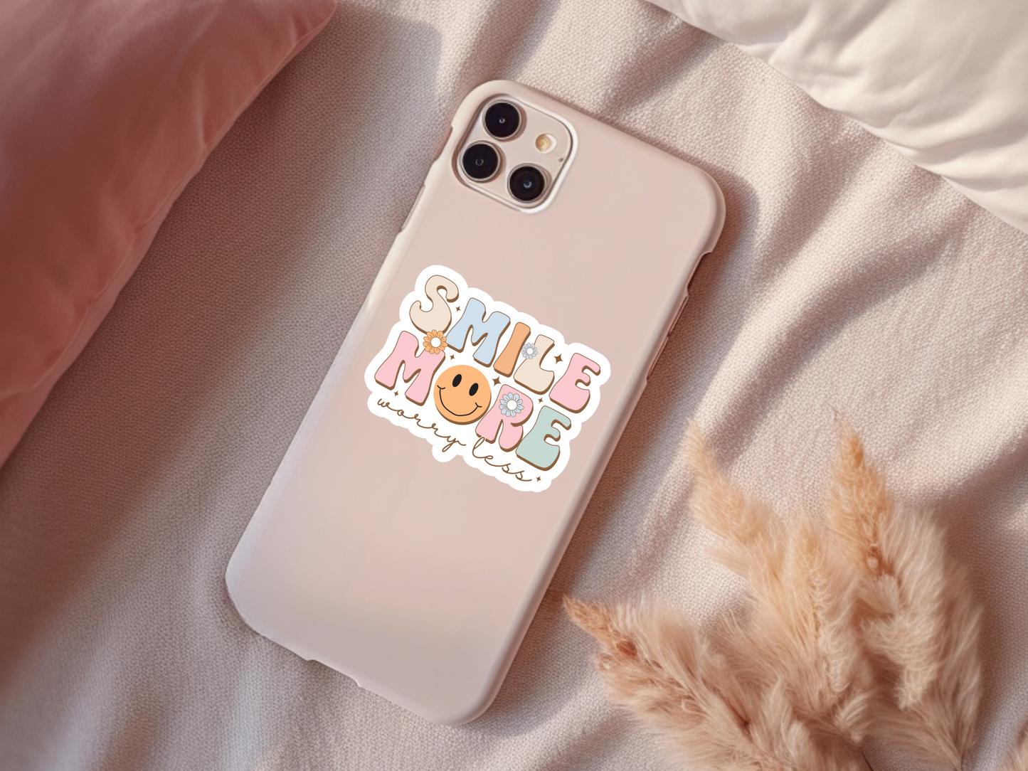 Smile More Worry Less Sticker
