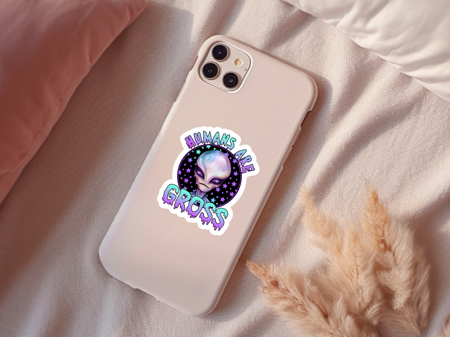 Humans Are Gross Alien Sticker