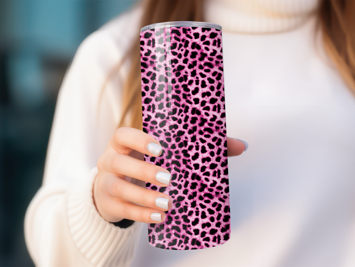 Pink & Black Leopard Print 20oz Tumbler