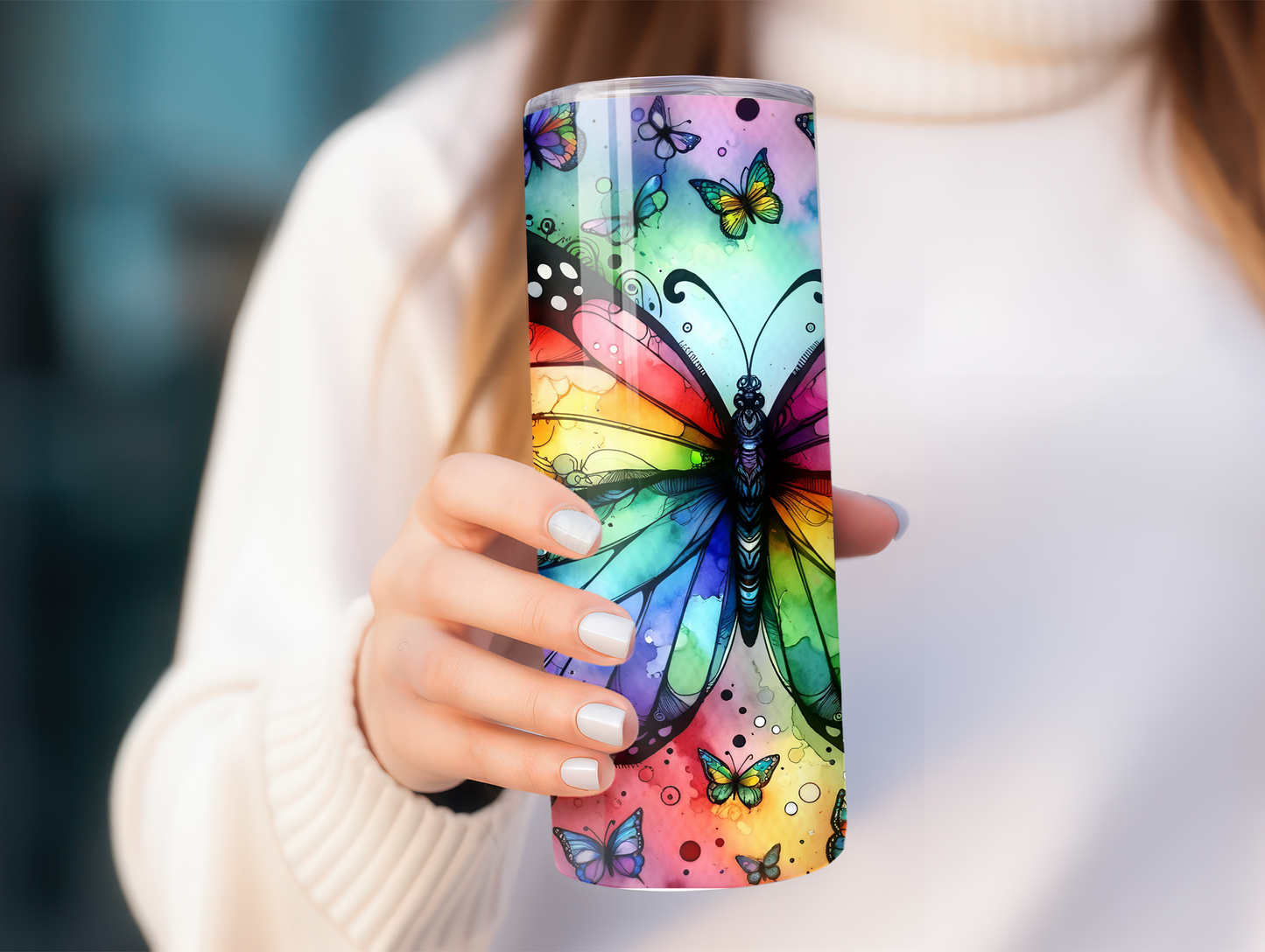 Watercolor Butterfly 20oz Tumbler
