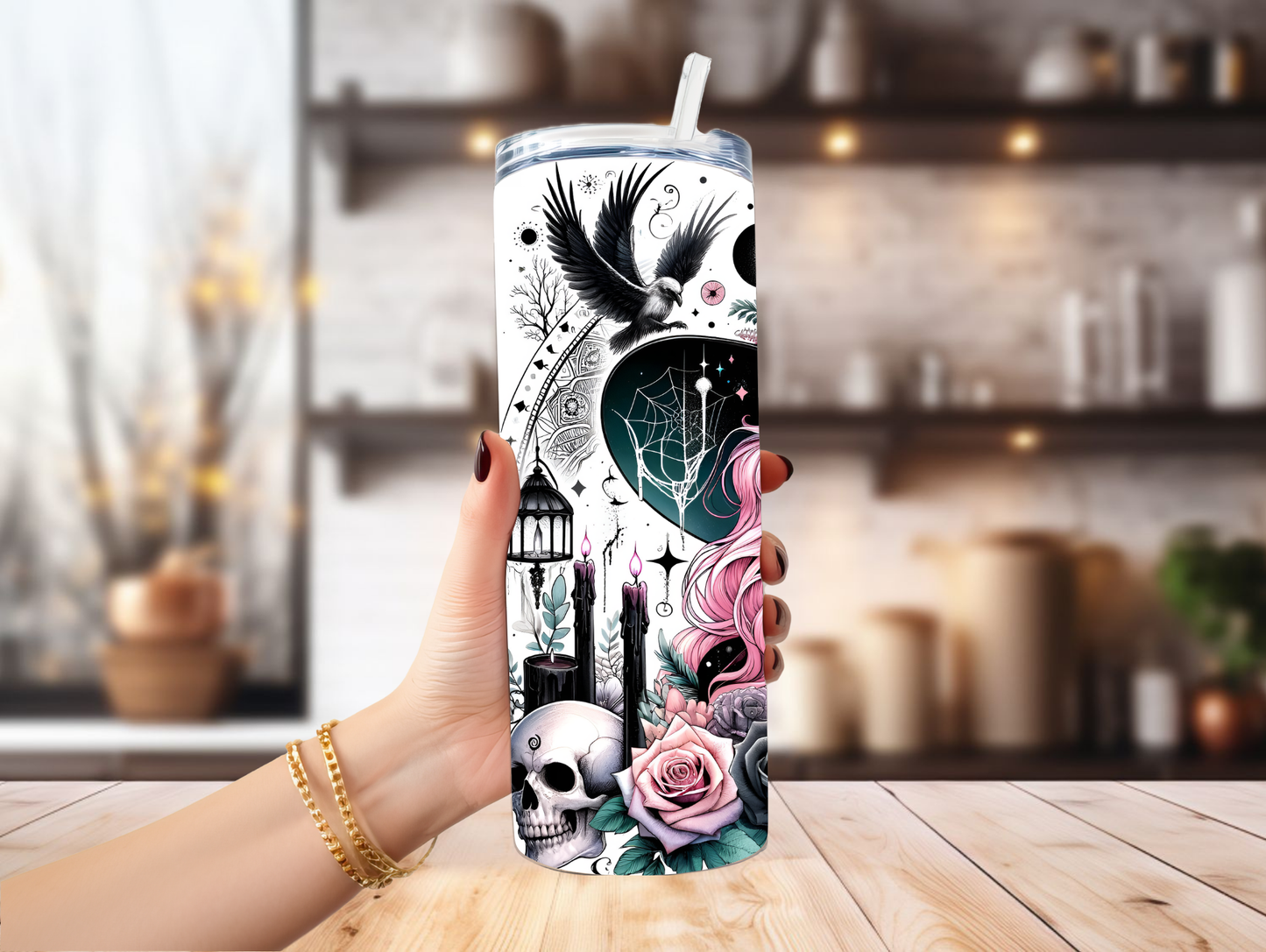Pink Halloween Witch 20oz Tumbler