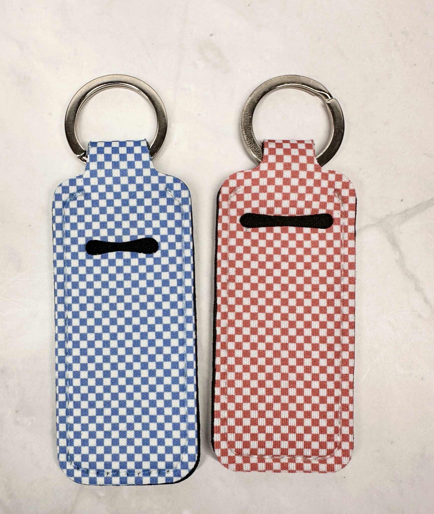 Lip Balm Holder Keychains_Checkered