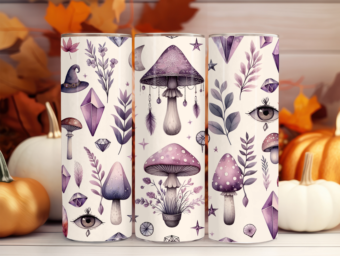 Purple Boho Mushroom 20oz Tumbler