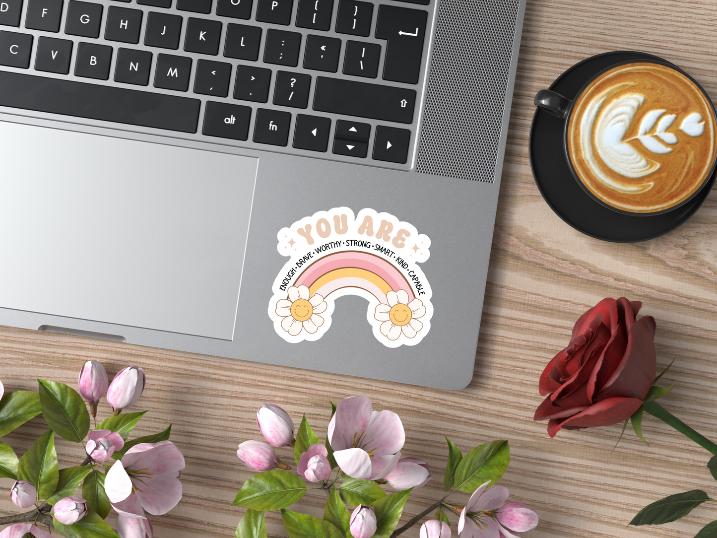 Boho Rainbow You Are.. Flower Sticker