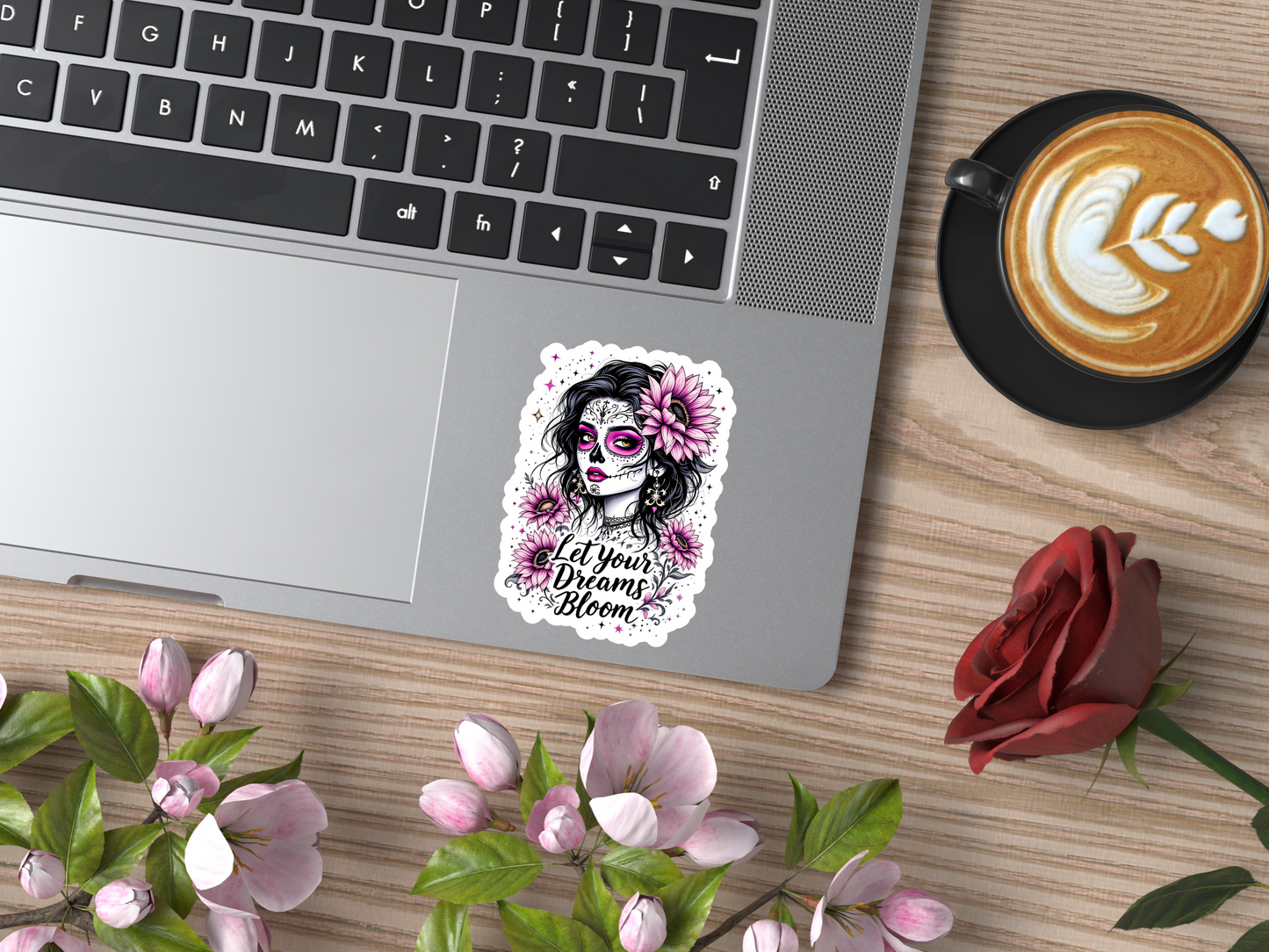 Let Your Dreams Bloom Sugar Skull Sticker