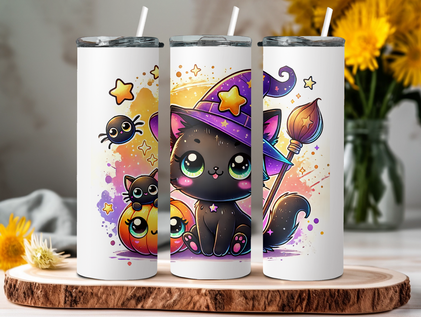 Cute Cat & Pumpkin 20oz Tumbler