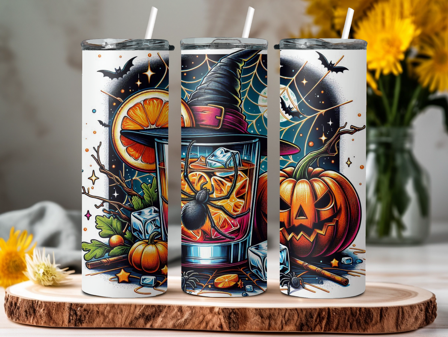 Halloween Shot Glass Spider 20oz Tumbler
