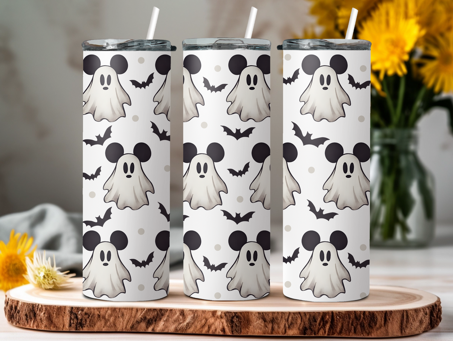 Cute Ghost & Bats Halloween 20oz Tumbler