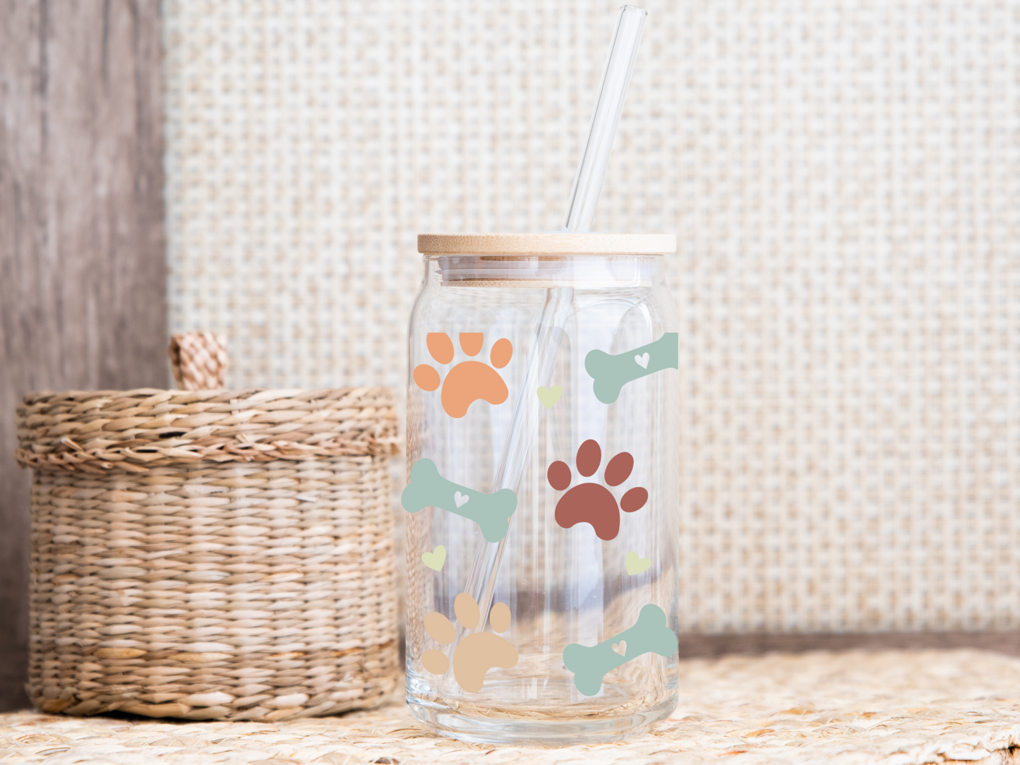 Dog Mom 16oz Glass Cup