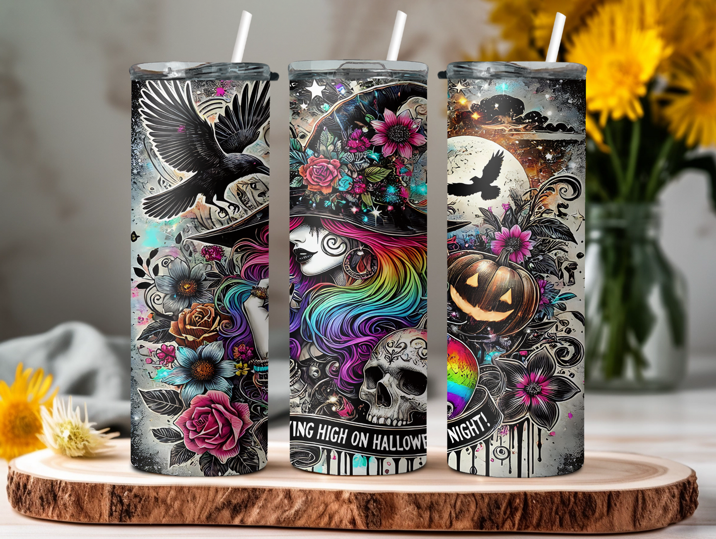 Flying High On Halloween Night 20oz Tumbler
