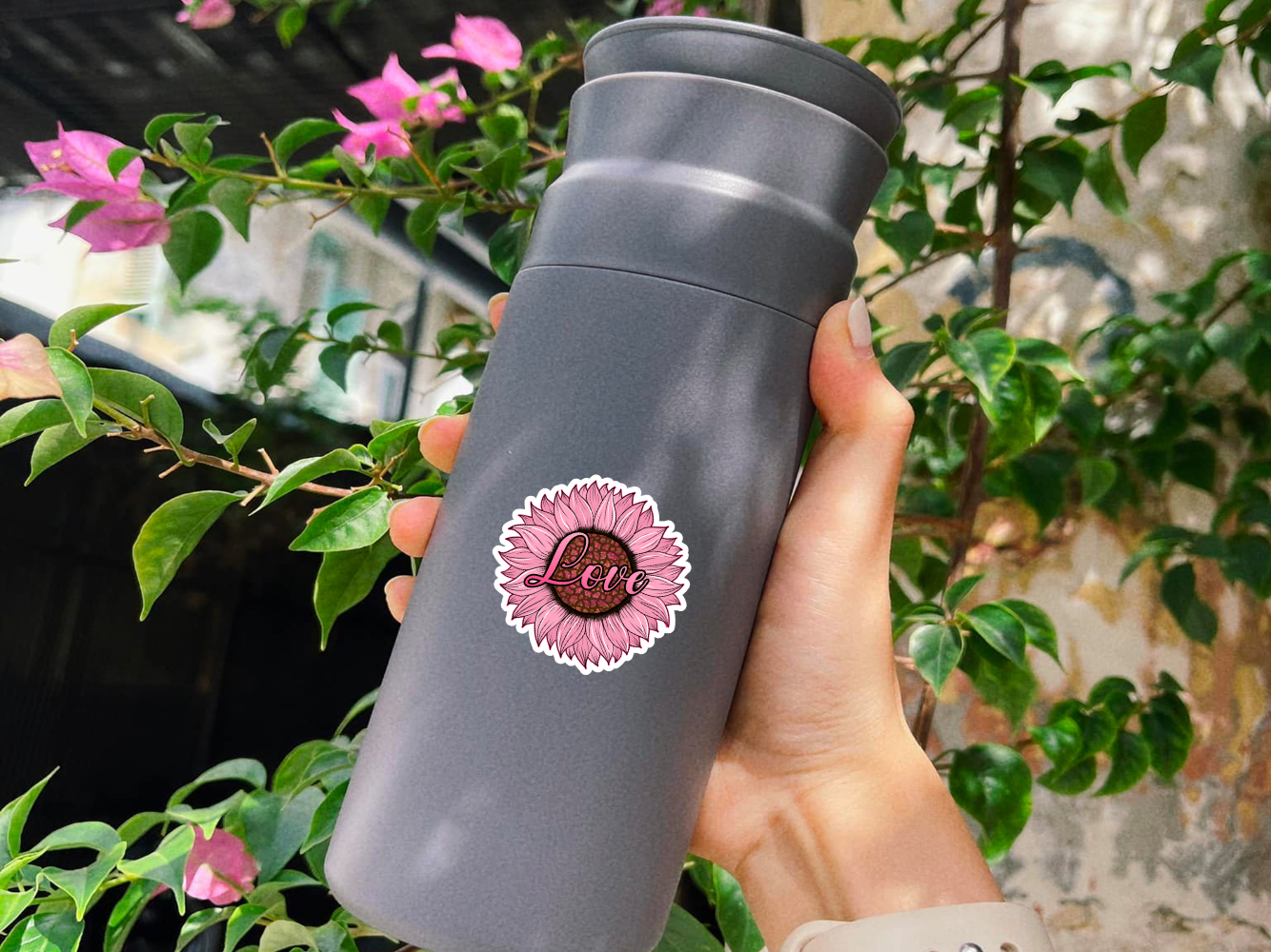 Pink Love Sunflower - Sticker