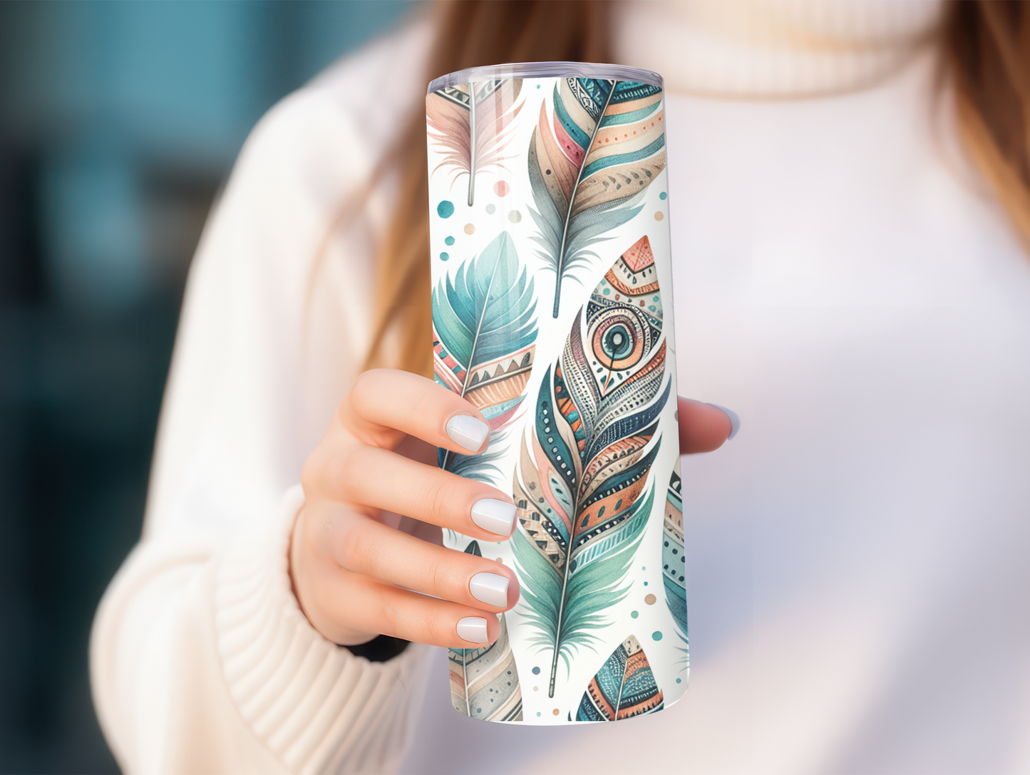 Boho Feathers 20oz Tumbler