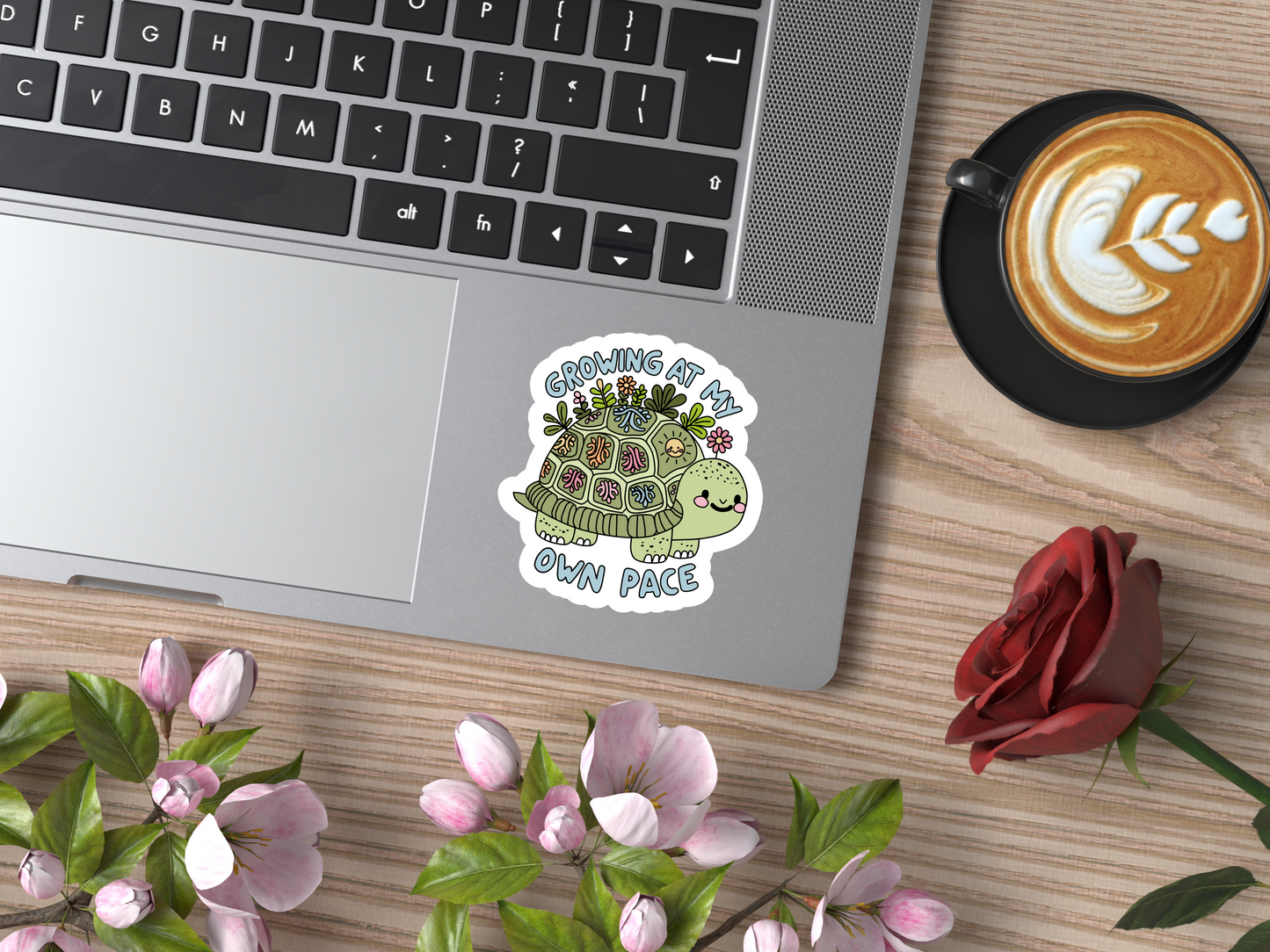 Growing At My Own Pace Turtle Sticker