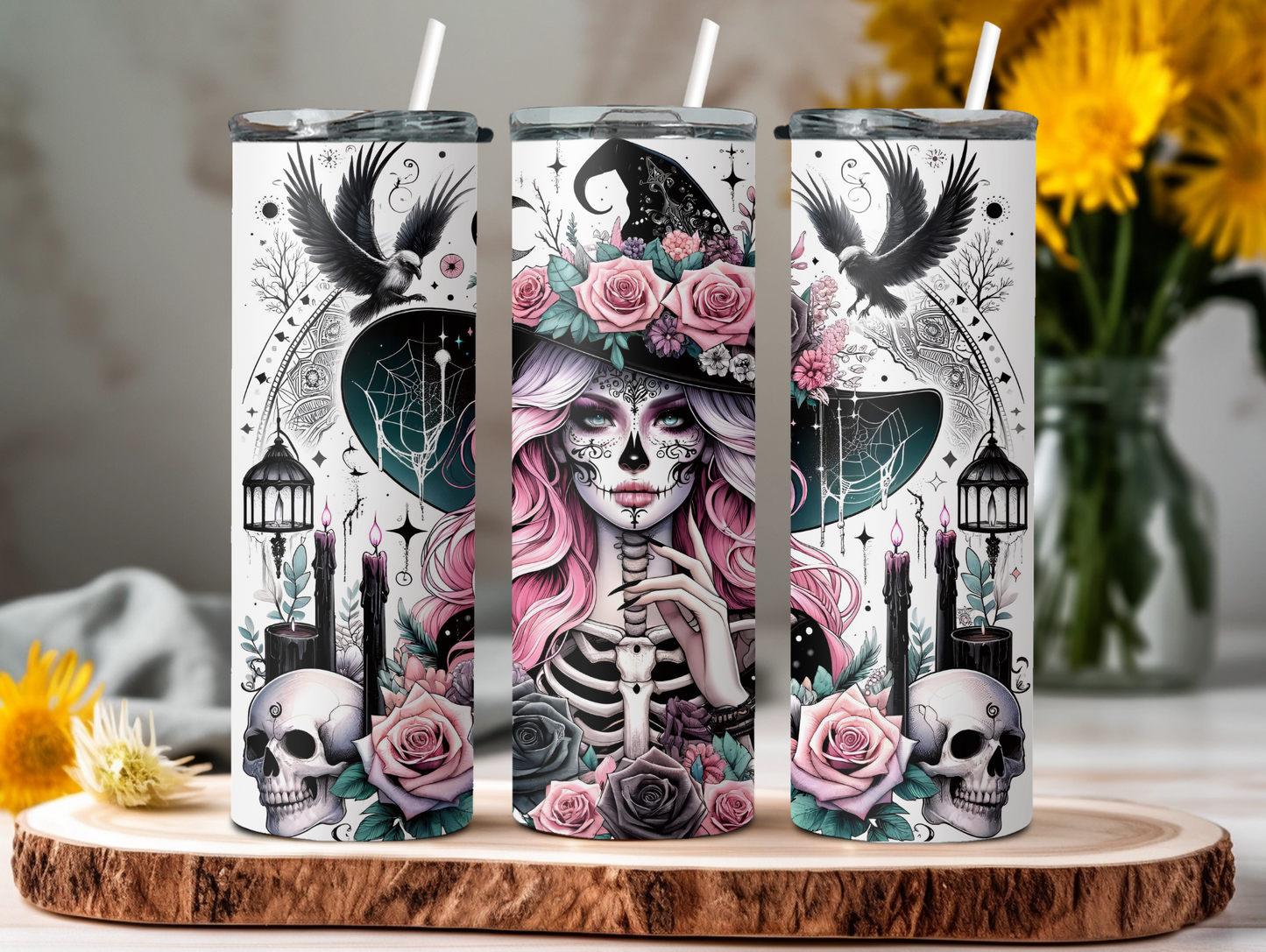 Pink Halloween Witch 20oz Tumbler