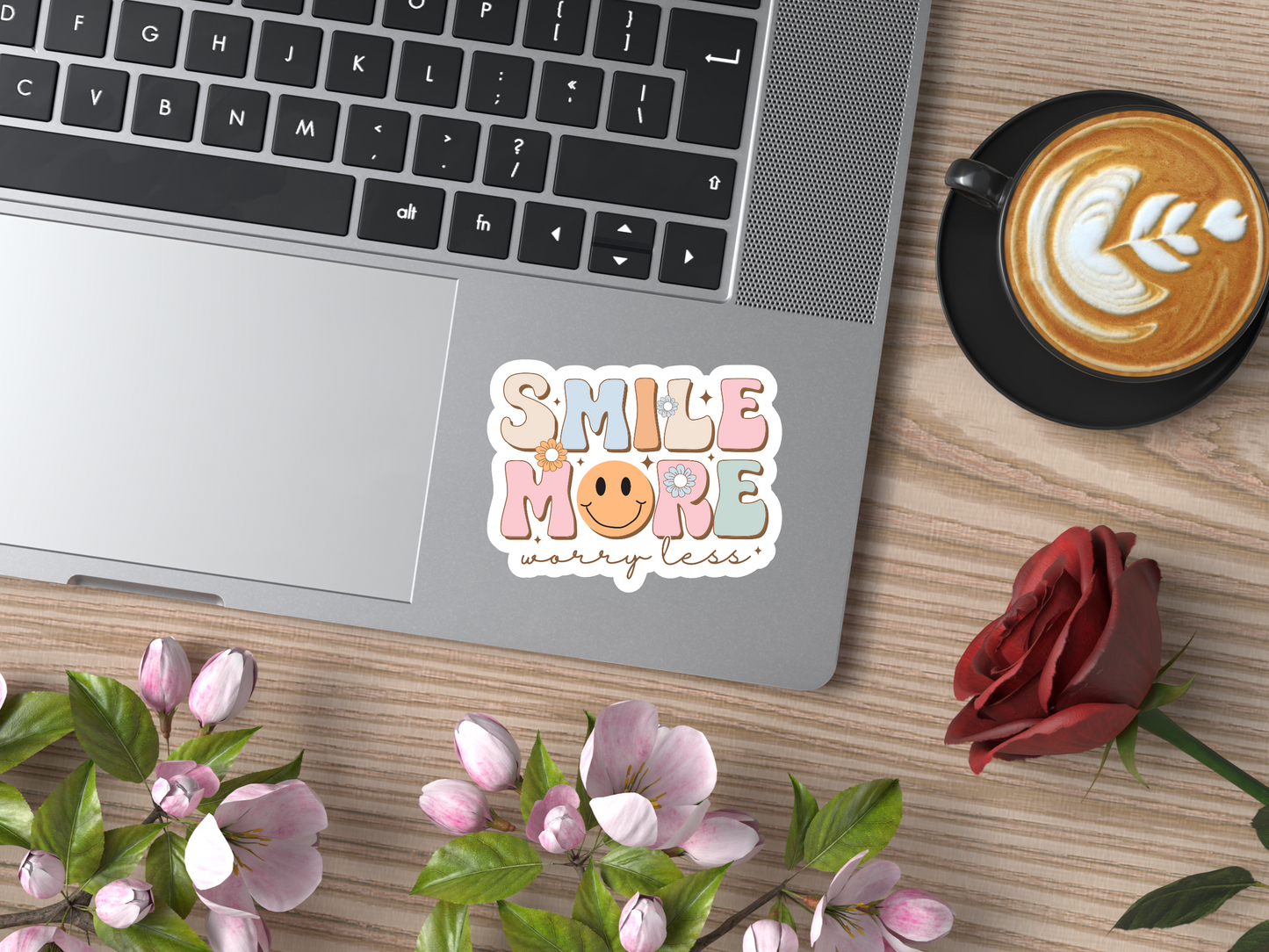 Smile More Worry Less Sticker