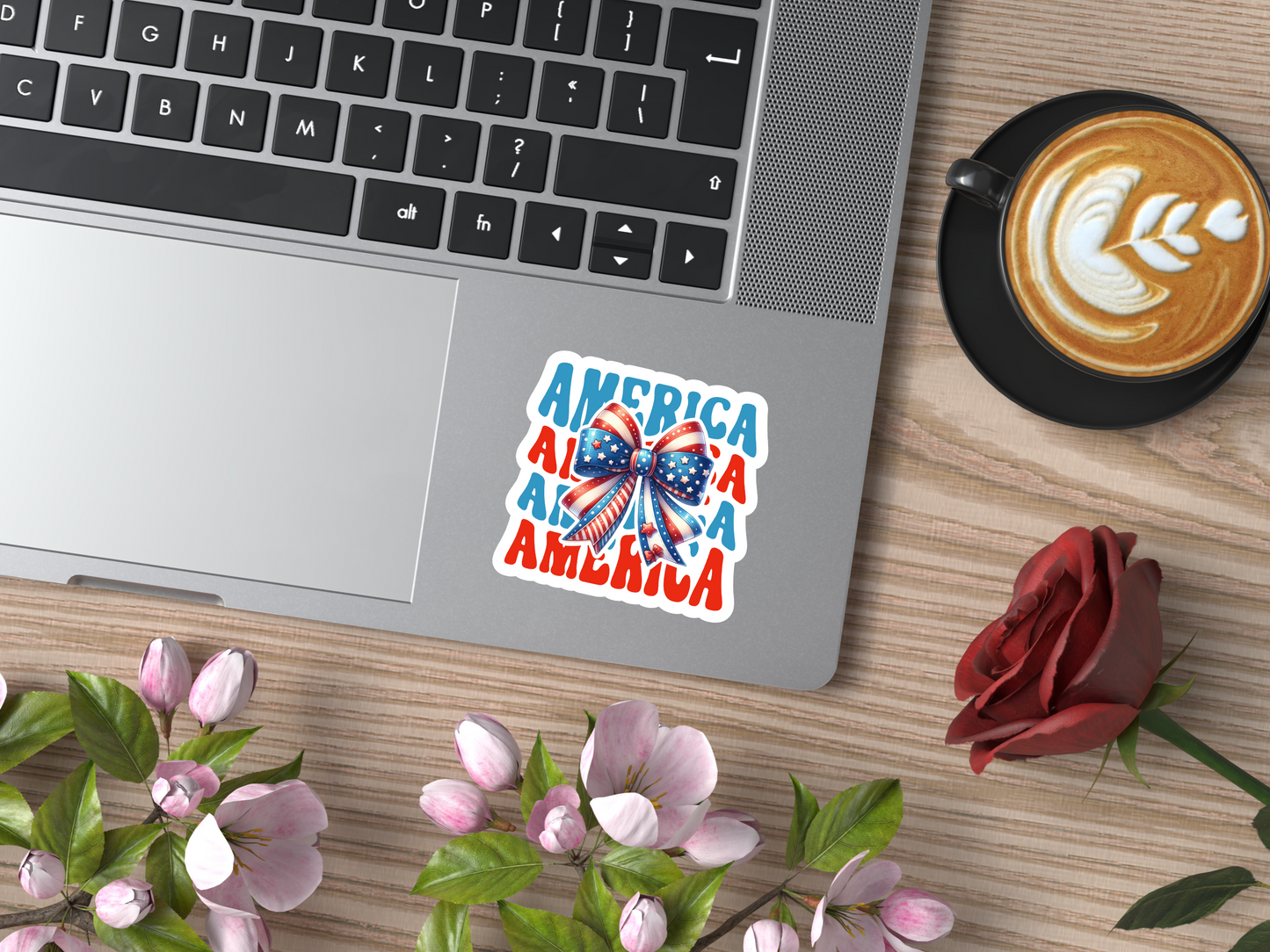 Stacked America Bow Sticker