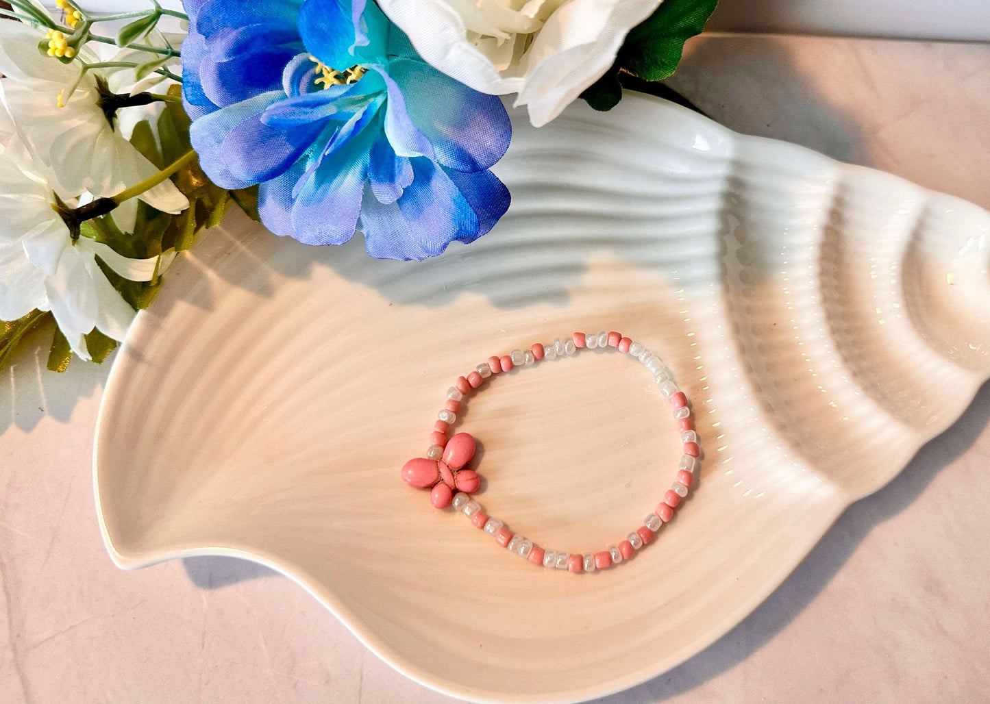 Pink Butterfly Stretch Bracelet