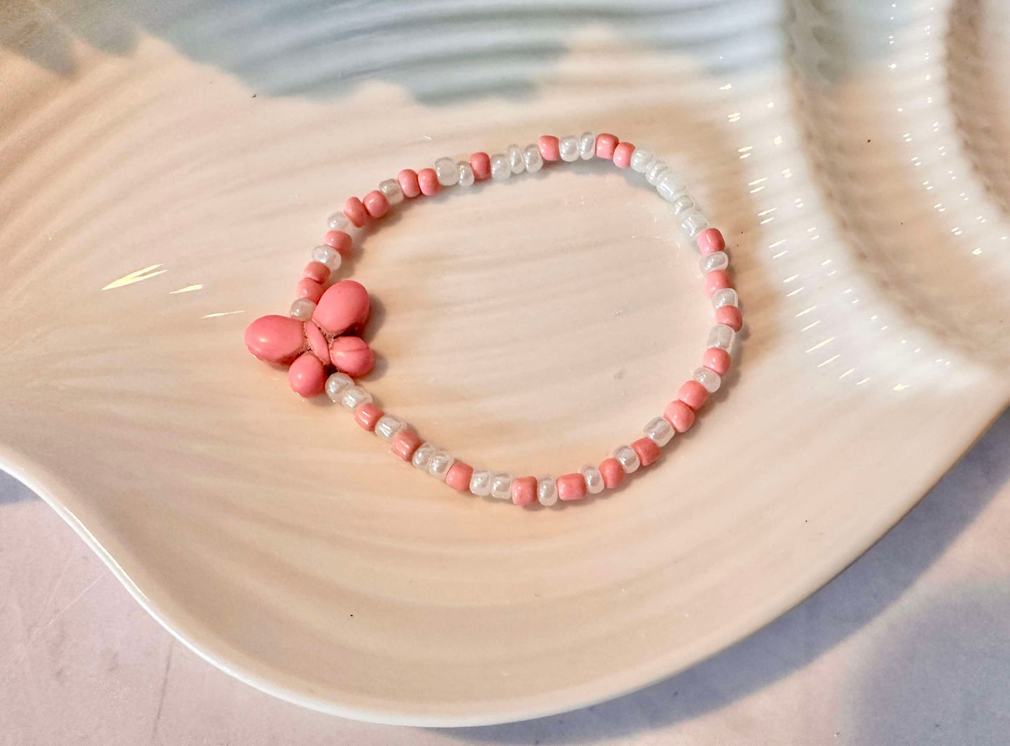 Pink Butterfly Stretch Bracelet