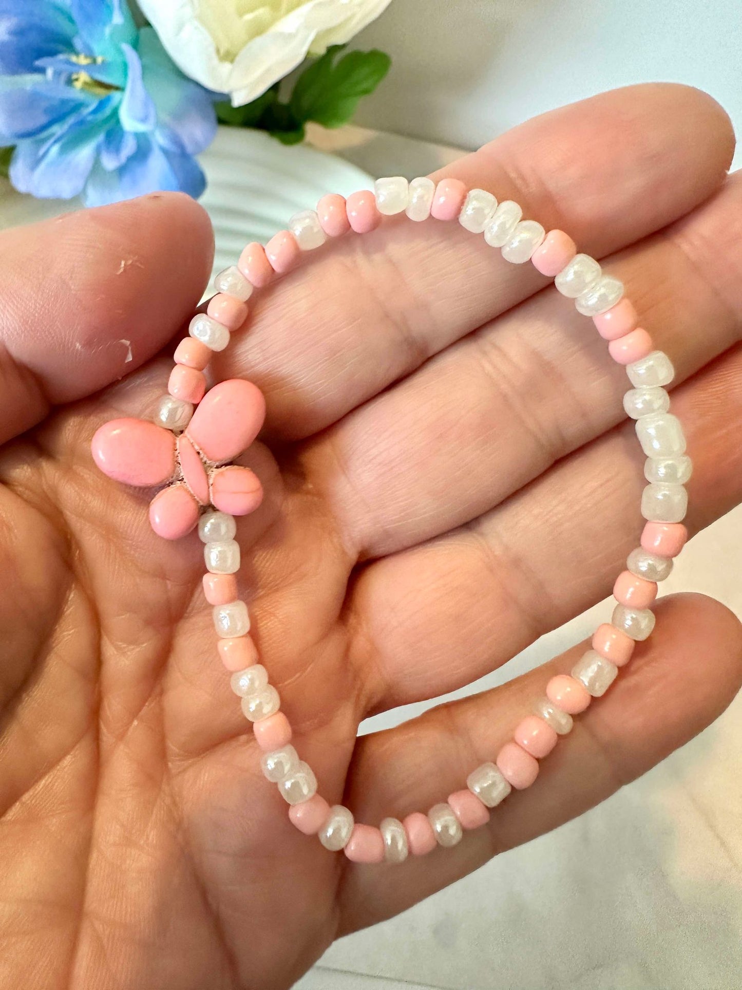 Pink Butterfly Stretch Bracelet