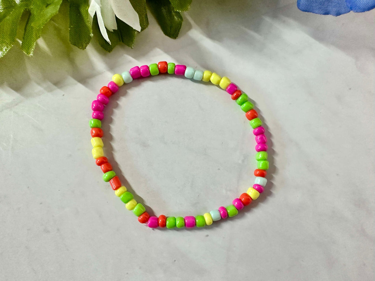 Fruity Seed Bead Stretch Bracelet