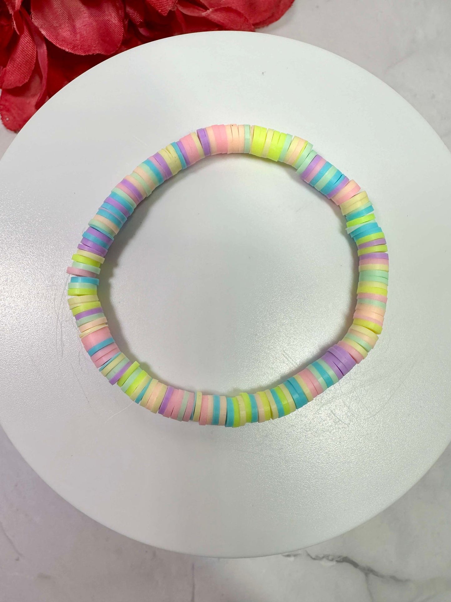 Pastel Heishi Clay Stretch Bracelets