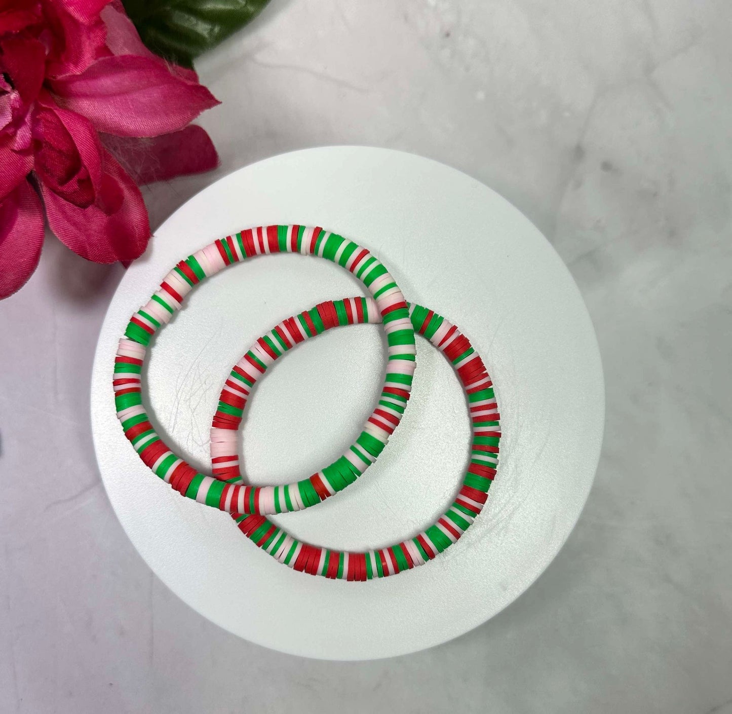 Watermelon Twist Heishi Bracelet