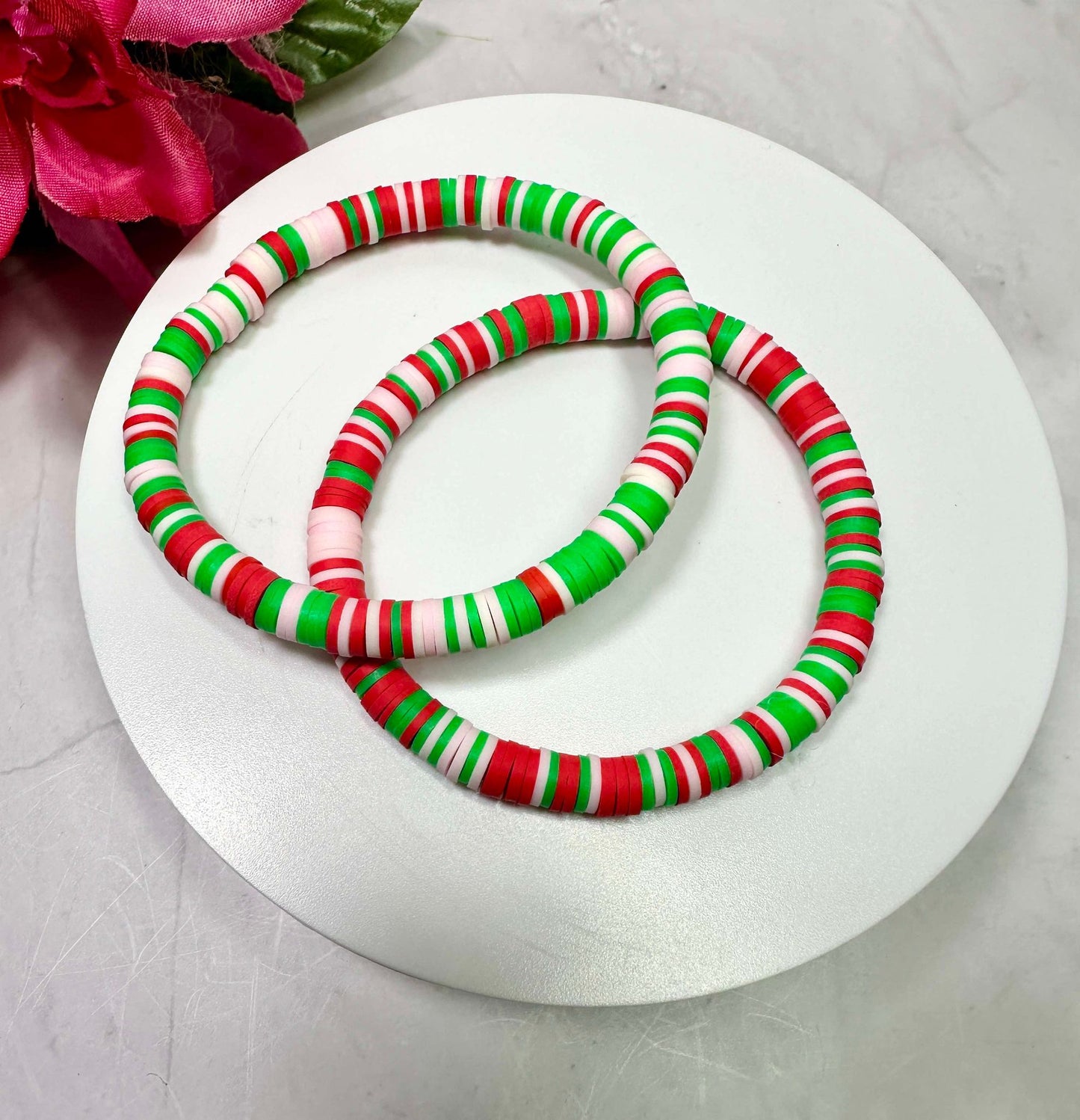 Watermelon Twist Heishi Bracelet