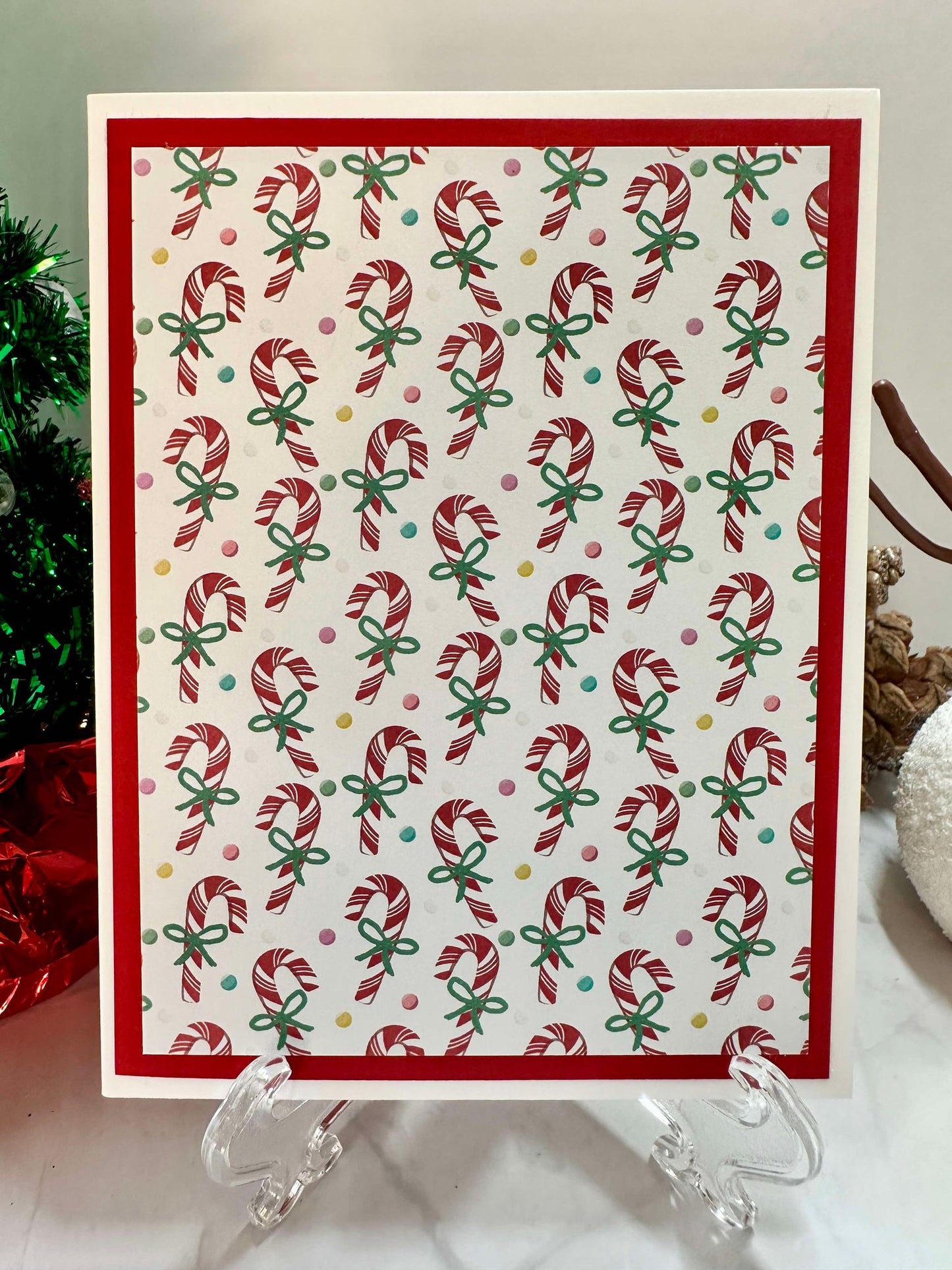 Small Candy Canes W/White Background Blank Notecards