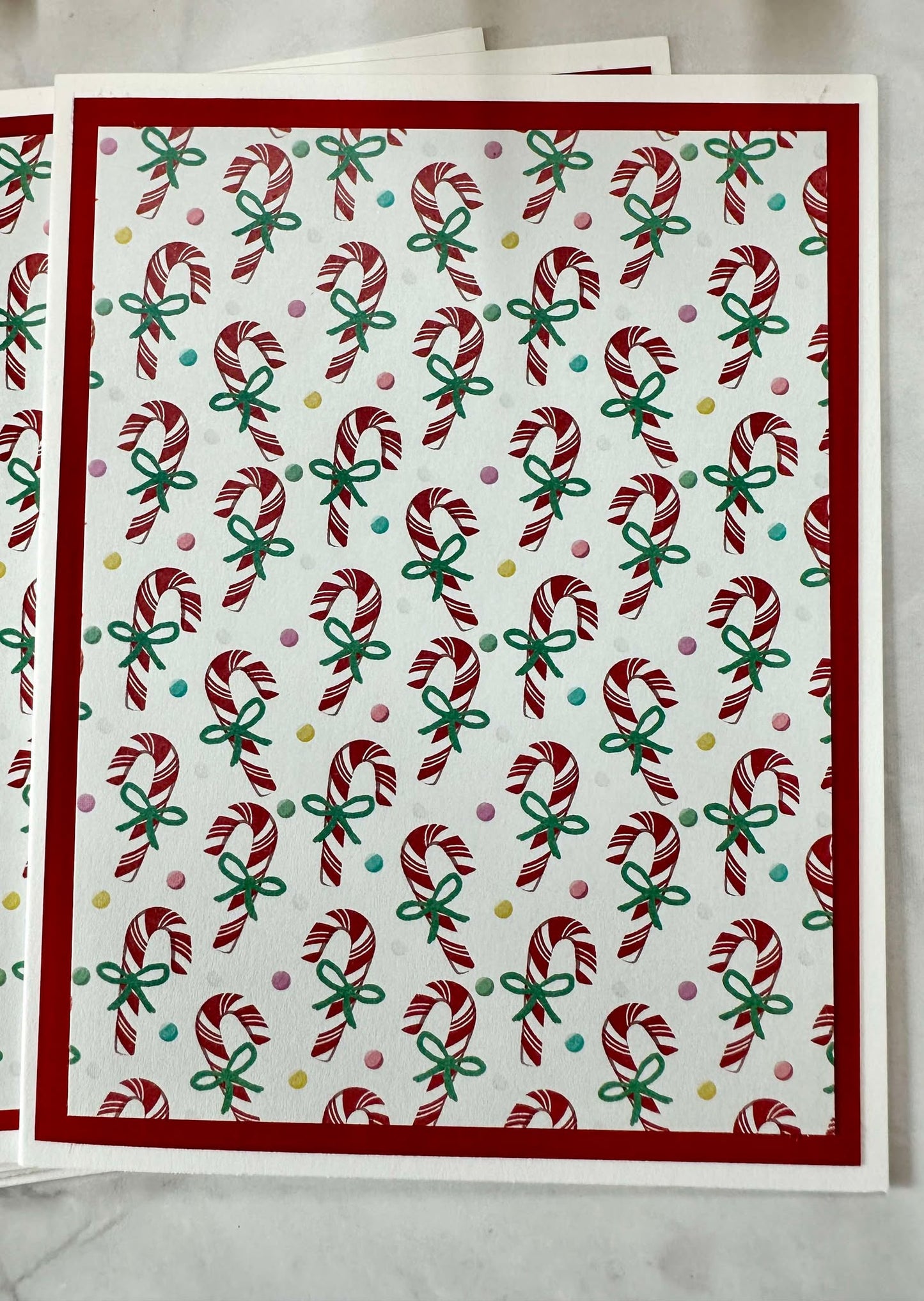 Small Candy Canes W/White Background Blank Notecards
