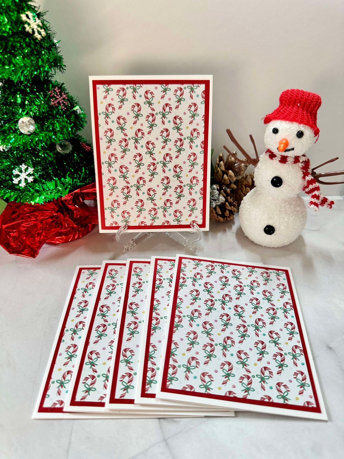 Small Candy Canes W/White Background Blank Notecards