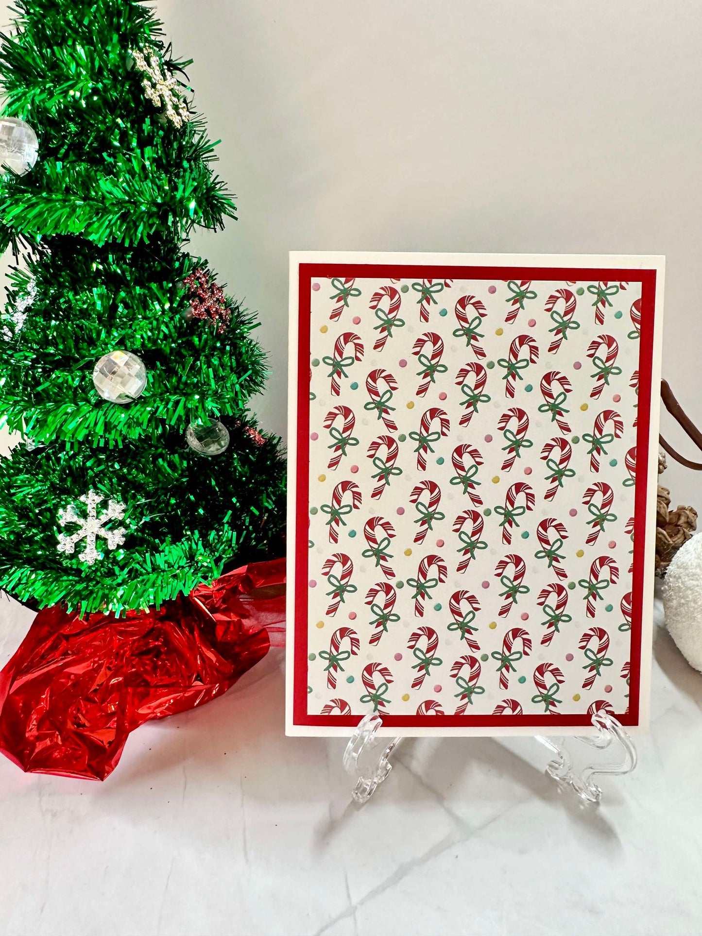 Small Candy Canes W/White Background Blank Notecards