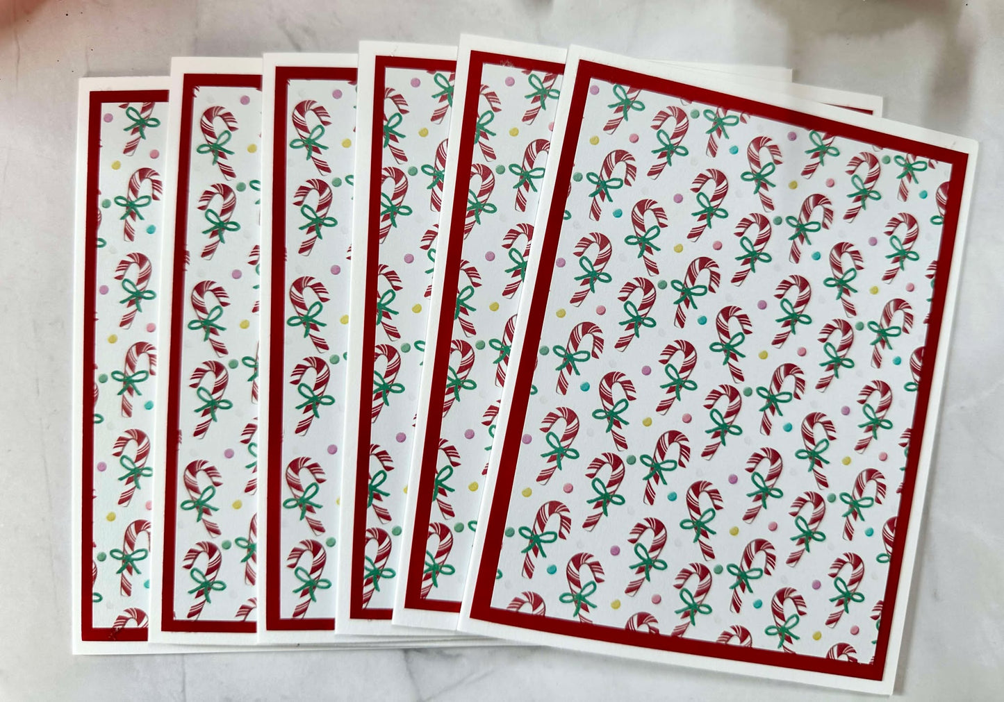Small Candy Canes W/White Background Blank Notecards