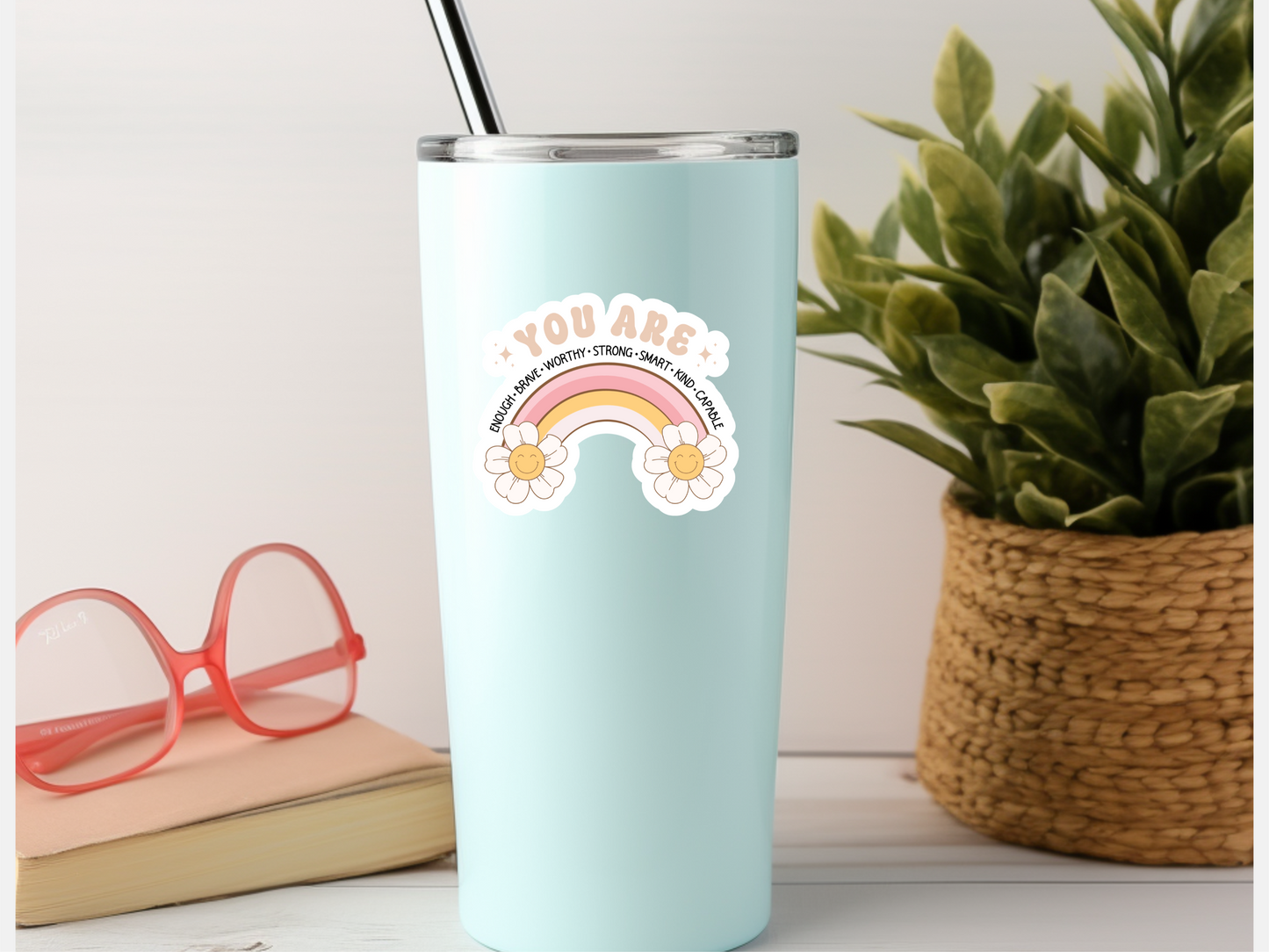 Boho Rainbow You Are.. Flower Sticker