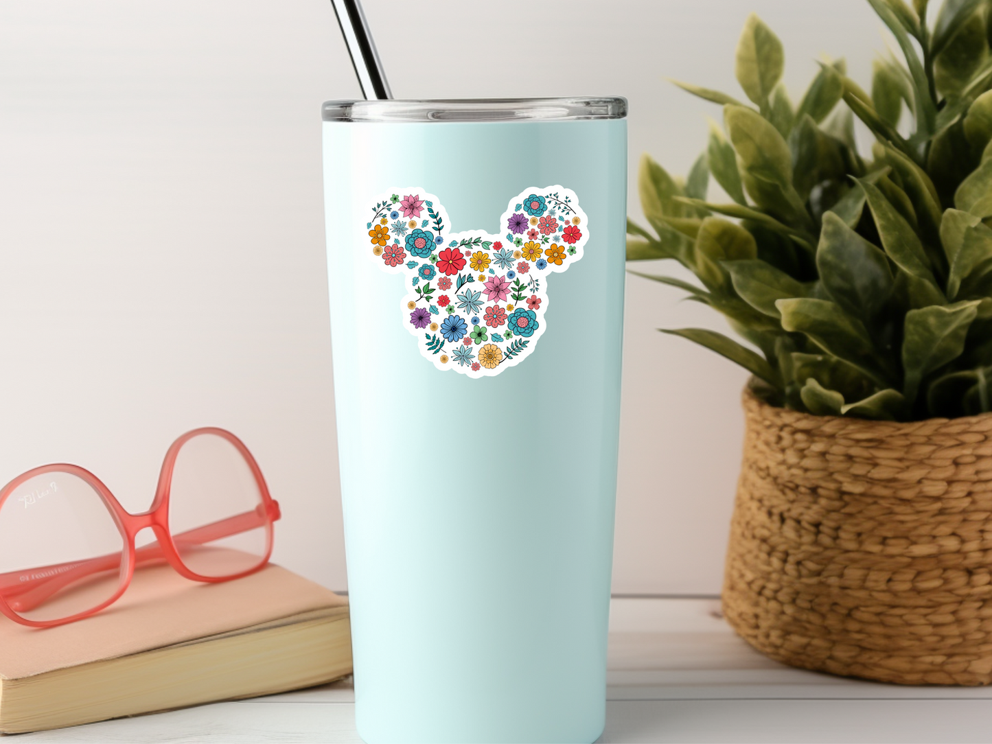Cute Flower Mouse Ears Sticker