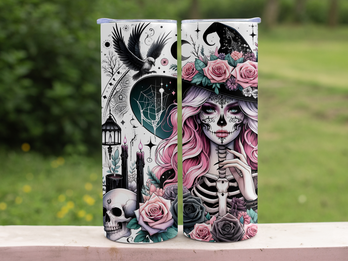Pink Halloween Witch 20oz Tumbler