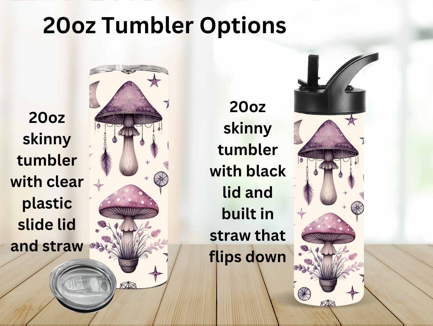 Purple Boho Mushroom 20oz Tumbler