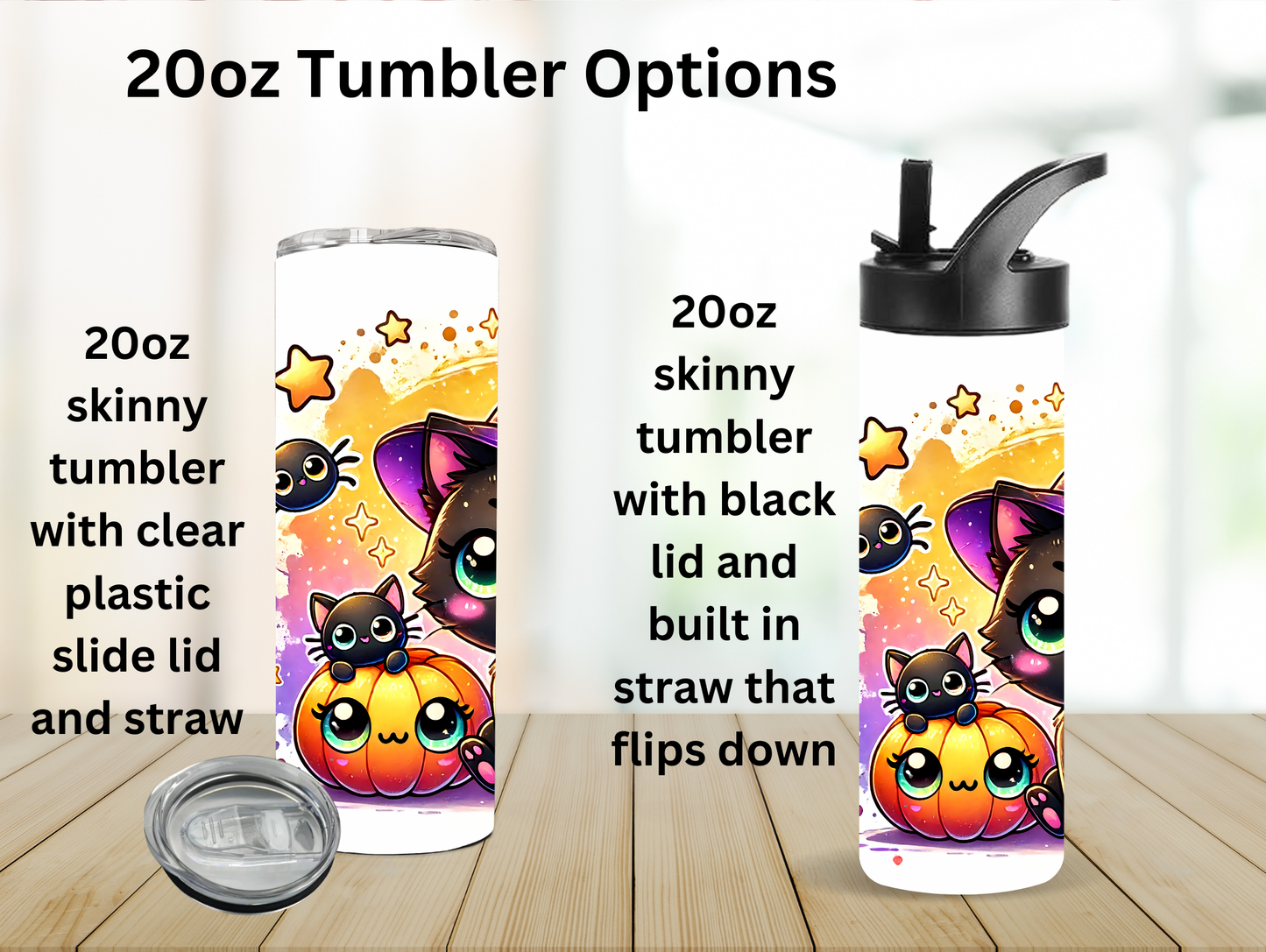 Cute Cat & Pumpkin 20oz Tumbler