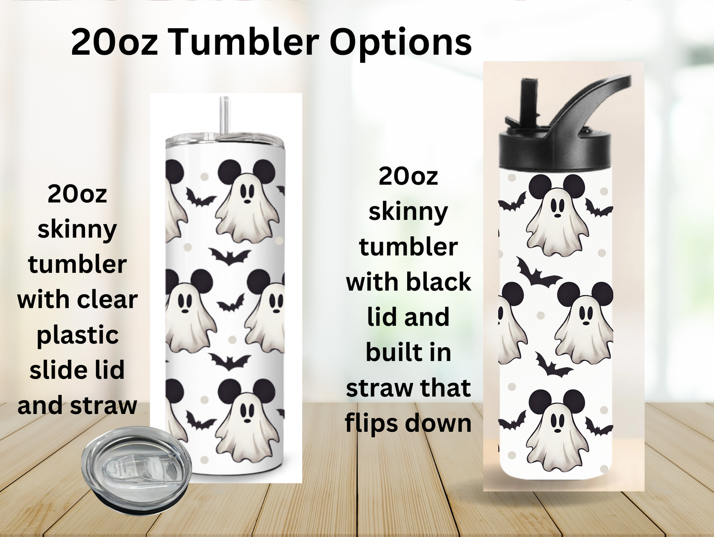 Cute Ghost & Bats Halloween 20oz Tumbler