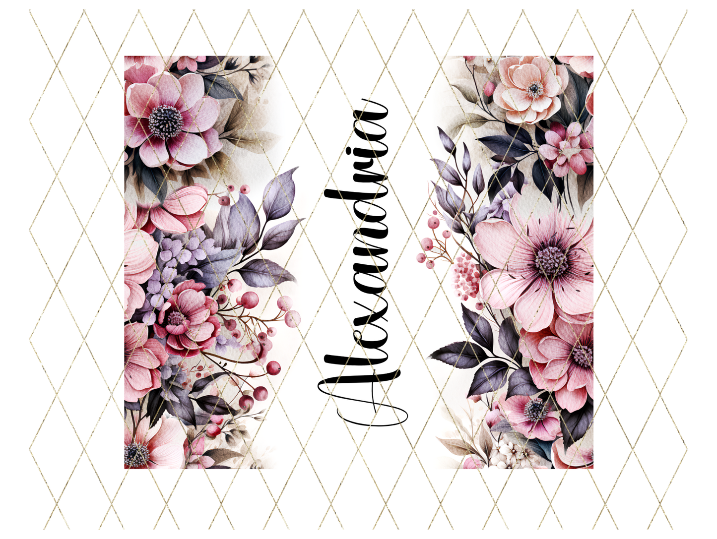 Mauve Watercolor Floral Personalized Tumbler